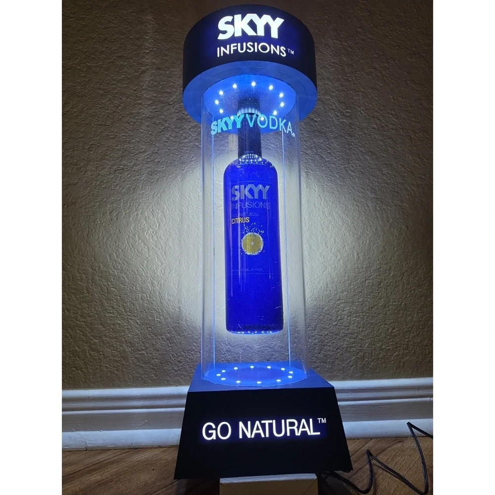 SKYY Vodka Infusions Levitating Bottle‎ Bar LED Display 2008 Promo Original Box